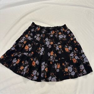 Live to be Spoiled Black Floral tiered mini Skirt